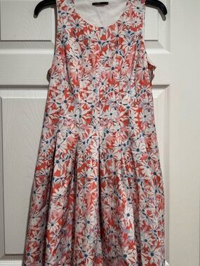 Tokito Girls Coral Floral Sleeveless Fit-and-Flare Dress Size 10